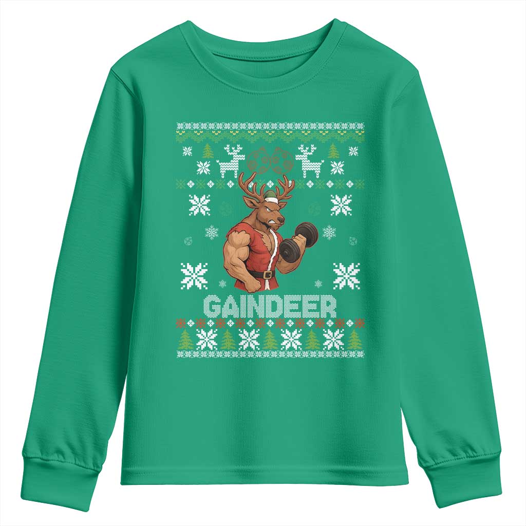 Christmas Bruh 67 Green Hands Youth Sweatshirt Monster Six Seven Meme Holiday Gag Gift - Wonder Print Shop