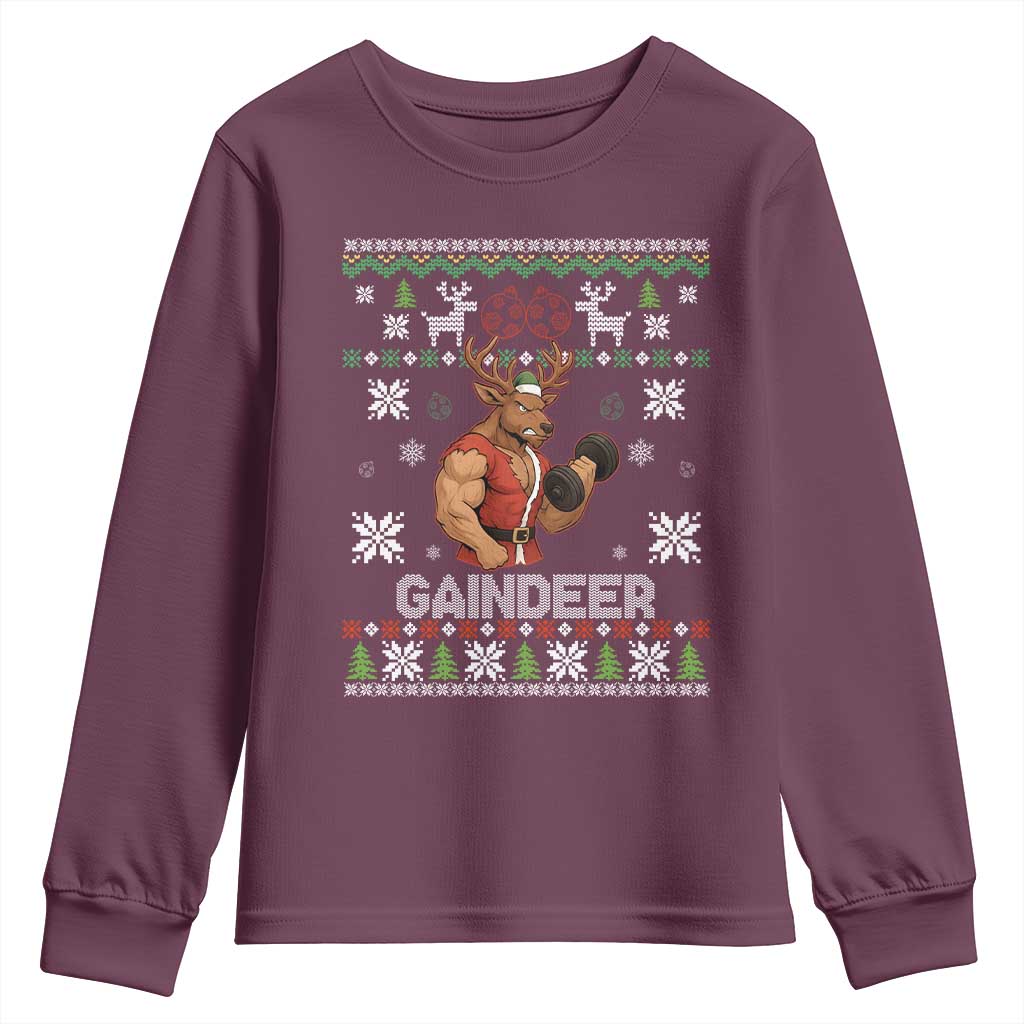 Christmas Bruh 67 Green Hands Youth Sweatshirt Monster Six Seven Meme Holiday Gag Gift - Wonder Print Shop