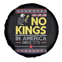 Funny Patriotic Christmas No Kings in America Spare Tire Cover Since 1776 Bald Eagle Ugly Sweater - Wonder Print Shop
