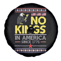 Funny Patriotic Christmas No Kings in America Spare Tire Cover Since 1776 Bald Eagle Ugly Sweater - Wonder Print Shop