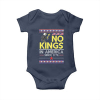 Funny Patriotic Christmas No Kings in America Baby Onesie Since 1776 Bald Eagle Ugly Sweater - Wonder Print Shop