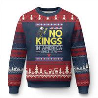 Funny Patriotic Christmas No Kings in America Ugly Christmas Sweater Since 1776 Bald Eagle Ugly Sweater - Wonder Print Shop