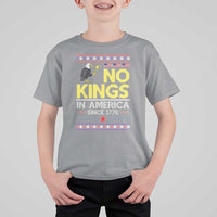 Funny Patriotic Christmas No Kings in America T Shirt For Kid Since 1776 Bald Eagle Ugly Sweater - Wonder Print Shop