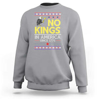 Funny Patriotic Christmas No Kings in America Sweatshirt Since 1776 Bald Eagle Ugly Sweater - Wonder Print Shop