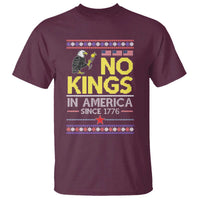 Funny Patriotic Christmas No Kings in America T Shirt Since 1776 Bald Eagle Ugly Sweater - Wonder Print Shop