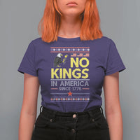 Funny Patriotic Christmas No Kings in America T Shirt For Women Since 1776 Bald Eagle Ugly Sweater - Wonder Print Shop