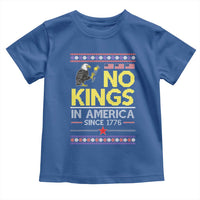 Funny Patriotic Christmas No Kings in America Toddler T Shirt Since 1776 Bald Eagle Ugly Sweater - Wonder Print Shop