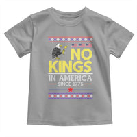 Funny Patriotic Christmas No Kings in America Toddler T Shirt Since 1776 Bald Eagle Ugly Sweater - Wonder Print Shop