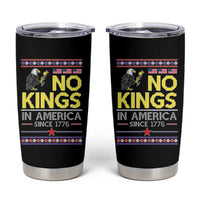 Funny Patriotic Christmas No Kings in America Tumbler Cup Since 1776 Bald Eagle Ugly Sweater - Wonder Print Shop