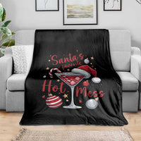 Funny Santa Favorite Hot Mess Throw Blanket Christmas Drinking Cocktail Lover - Wonder Print Shop