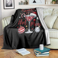 Funny Santa Favorite Hot Mess Throw Blanket Christmas Drinking Cocktail Lover - Wonder Print Shop