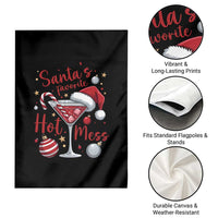 Funny Santa Favorite Hot Mess Garden Flag Christmas Drinking Cocktail Lover - Wonder Print Shop