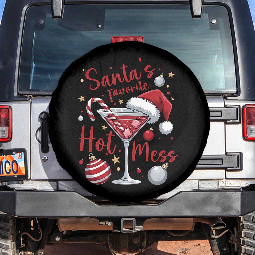 Funny Santa Favorite Hot Mess Spare Tire Cover Christmas Drinking Cocktail Lover - Wonder Print Shop