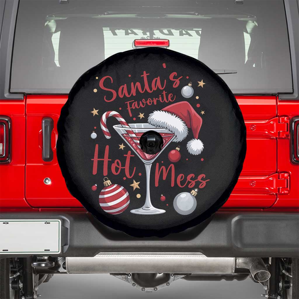 Funny Santa Favorite Hot Mess Spare Tire Cover Christmas Drinking Cocktail Lover - Wonder Print Shop