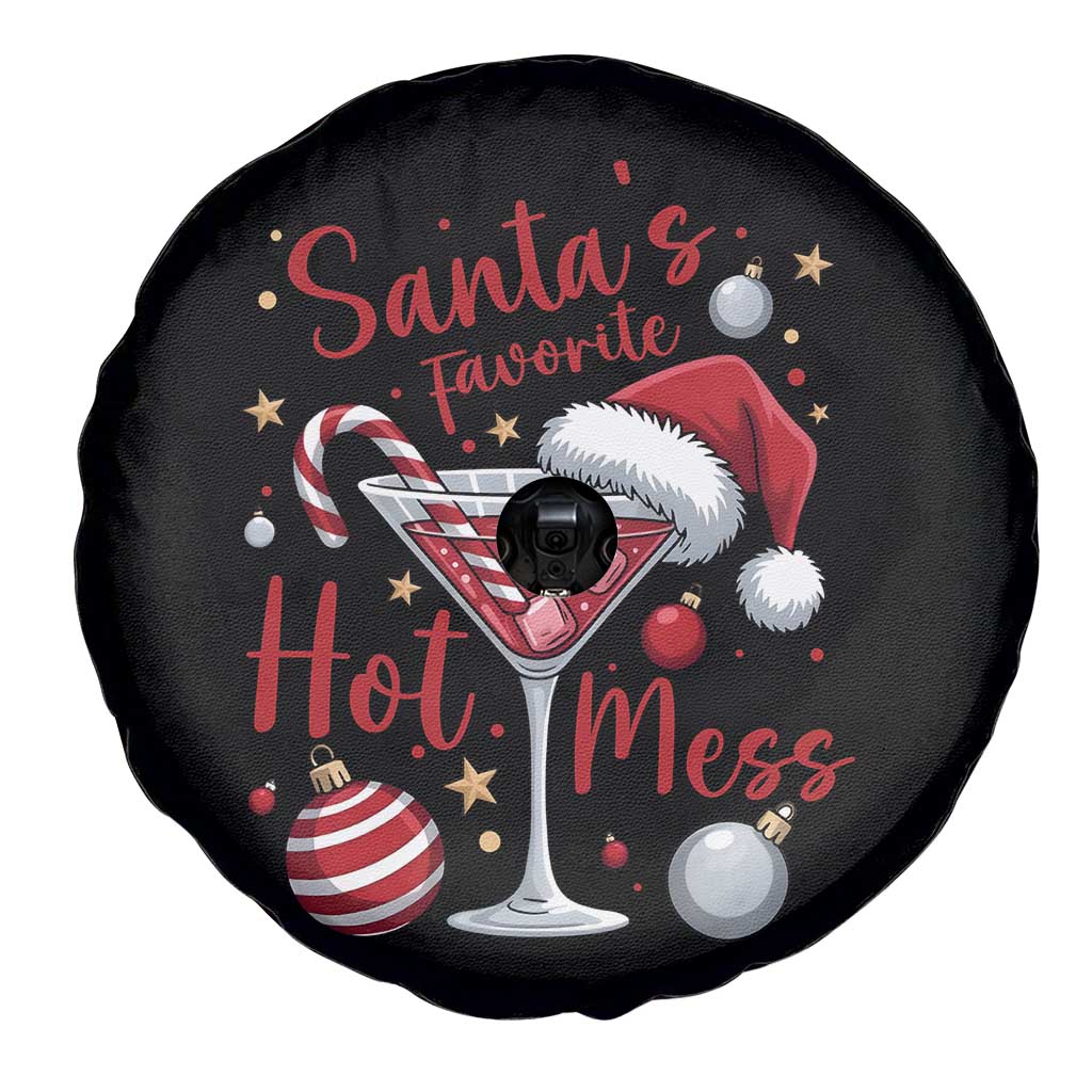 Funny Santa Favorite Hot Mess Spare Tire Cover Christmas Drinking Cocktail Lover - Wonder Print Shop