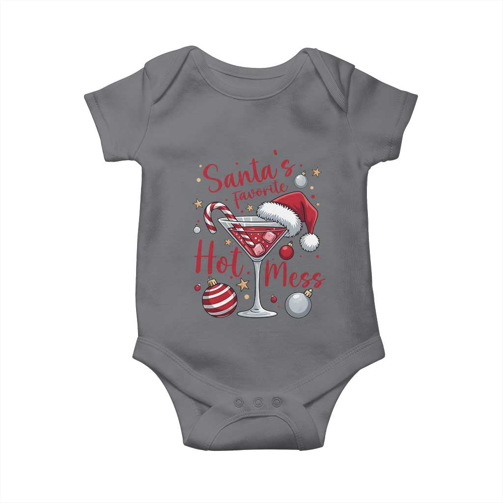 Funny Santa Favorite Hot Mess Baby Onesie Christmas Drinking Cocktail Lover - Wonder Print Shop