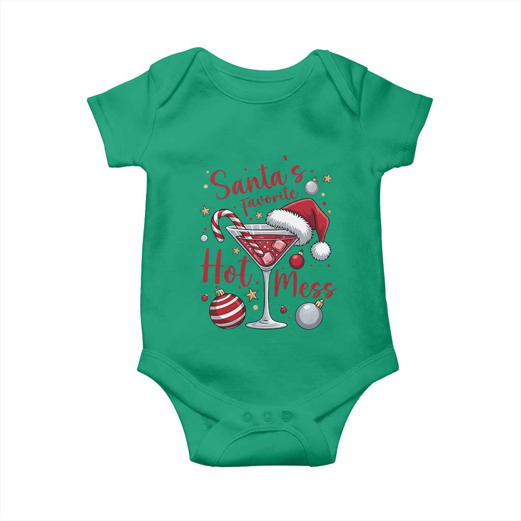 Funny Santa Favorite Hot Mess Baby Onesie Christmas Drinking Cocktail Lover - Wonder Print Shop