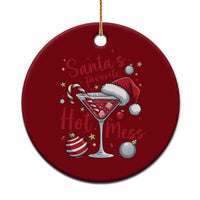 Funny Santa Favorite Hot Mess Ceramic Ornament Christmas Drinking Cocktail Lover - Wonder Print Shop