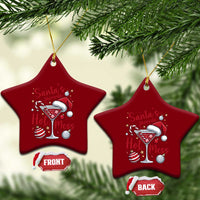 Funny Santa Favorite Hot Mess Ceramic Ornament Christmas Drinking Cocktail Lover - Wonder Print Shop
