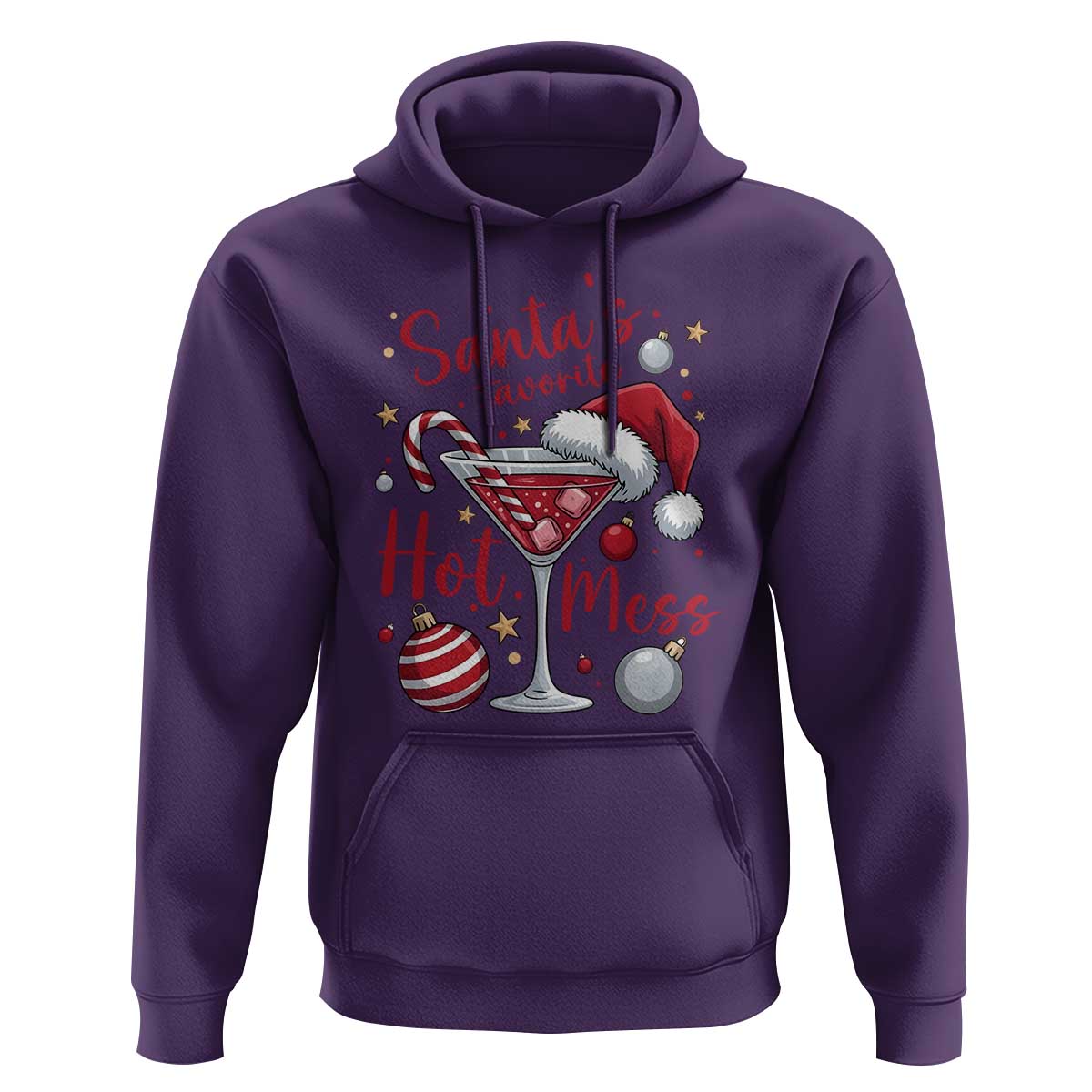 Funny Santa Favorite Hot Mess Hoodie Christmas Drinking Cocktail Lover - Wonder Print Shop