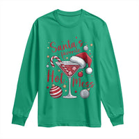 Funny Santa Favorite Hot Mess Long Sleeve Shirt Christmas Drinking Cocktail Lover - Wonder Print Shop