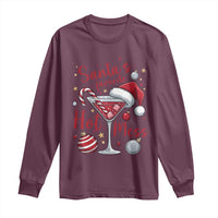 Funny Santa Favorite Hot Mess Long Sleeve Shirt Christmas Drinking Cocktail Lover - Wonder Print Shop