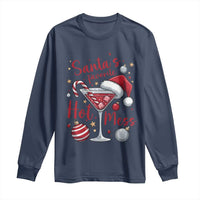 Funny Santa Favorite Hot Mess Long Sleeve Shirt Christmas Drinking Cocktail Lover - Wonder Print Shop