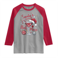 Funny Santa Favorite Hot Mess Raglan Shirt Christmas Drinking Cocktail Lover - Wonder Print Shop