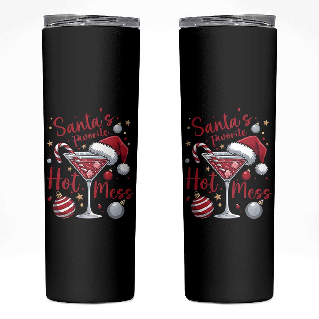 Funny Santa Favorite Hot Mess Skinny Tumbler Christmas Drinking Cocktail Lover - Wonder Print Shop