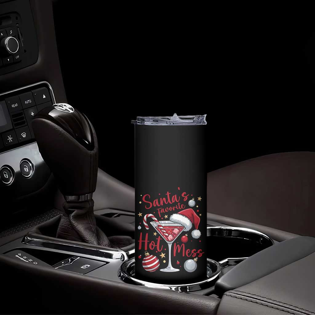 Funny Santa Favorite Hot Mess Skinny Tumbler Christmas Drinking Cocktail Lover - Wonder Print Shop