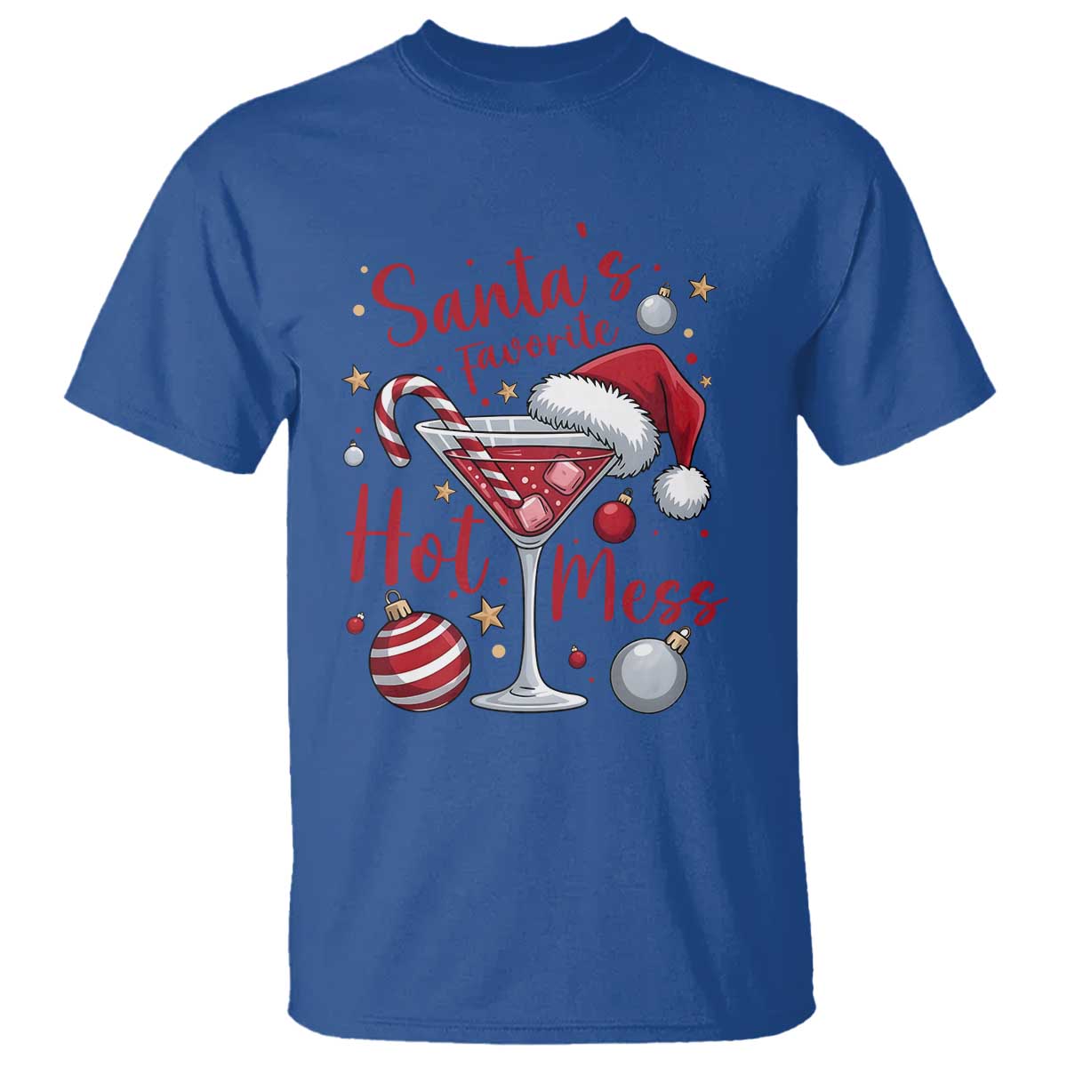 Funny Santa Favorite Hot Mess T Shirt Christmas Drinking Cocktail Lover - Wonder Print Shop