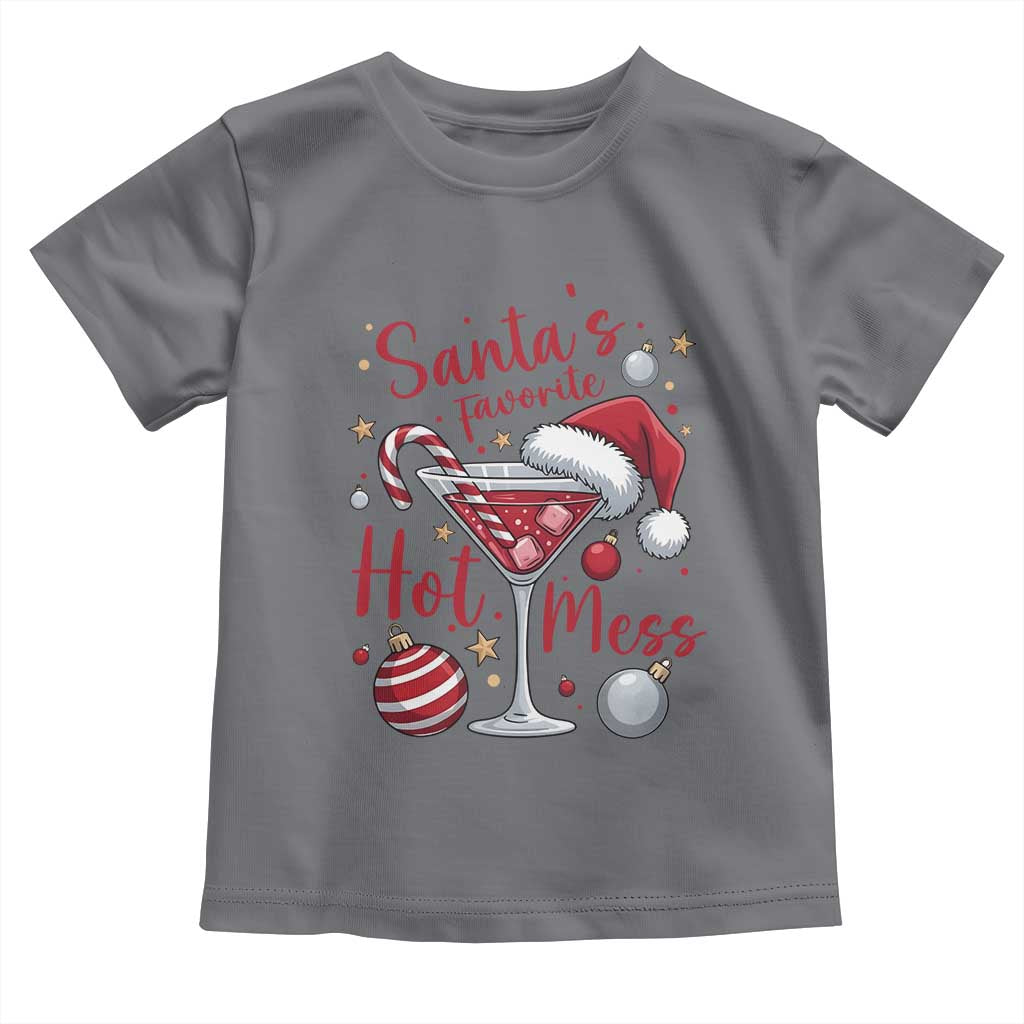 Funny Santa Favorite Hot Mess Toddler T Shirt Christmas Drinking Cocktail Lover - Wonder Print Shop