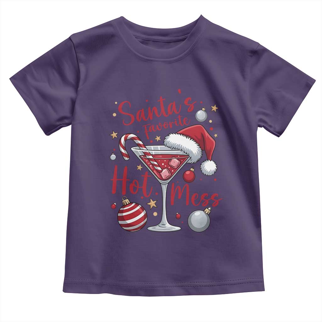 Funny Santa Favorite Hot Mess Toddler T Shirt Christmas Drinking Cocktail Lover - Wonder Print Shop