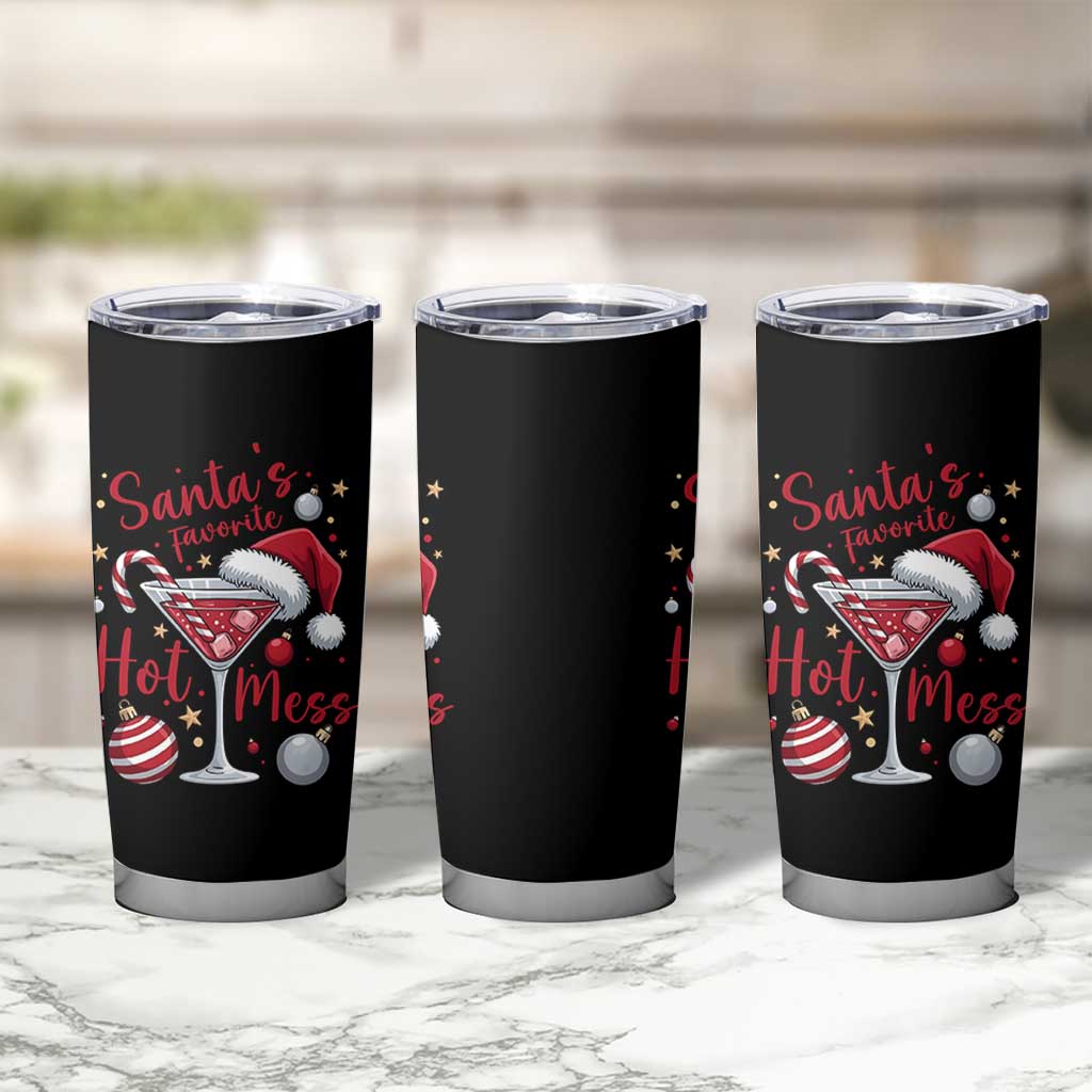 Funny Santa Favorite Hot Mess Tumbler Cup Christmas Drinking Cocktail Lover - Wonder Print Shop
