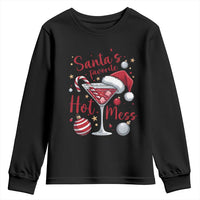 Funny Santa Favorite Hot Mess Youth Sweatshirt Christmas Drinking Cocktail Lover - Wonder Print Shop