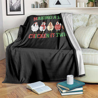 Funny Chicken Christmas Pun Throw Blanket Making a List Chicken It Twice Cute Holiday Farm Animal - Wonder Print Shop