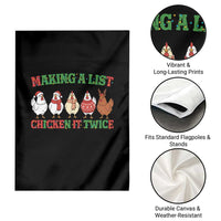Funny Chicken Christmas Pun Garden Flag Making a List Chicken It Twice Cute Holiday Farm Animal - Wonder Print Shop