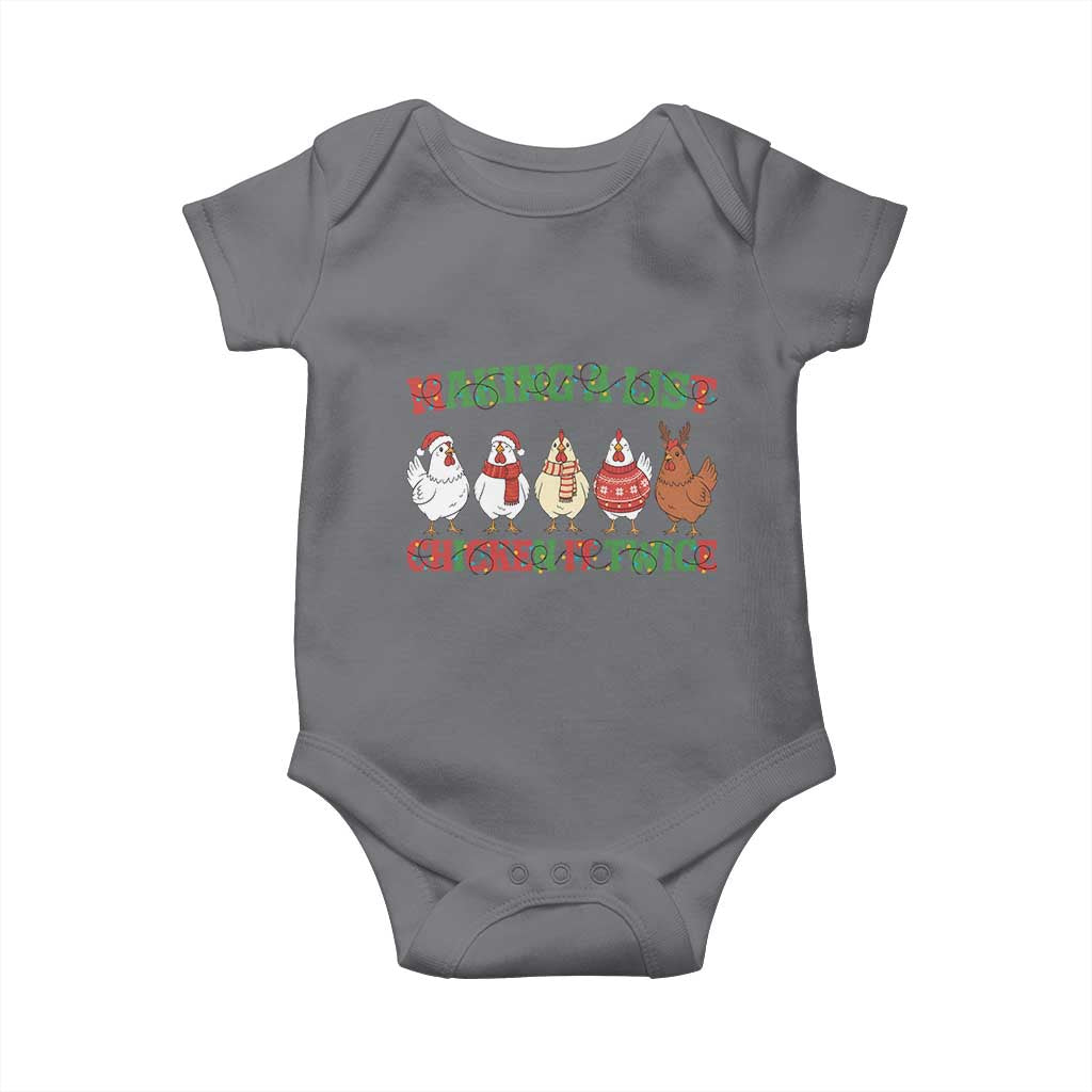 Funny Chicken Christmas Pun Baby Onesie Making a List Chicken It Twice Cute Holiday Farm Animal - Wonder Print Shop