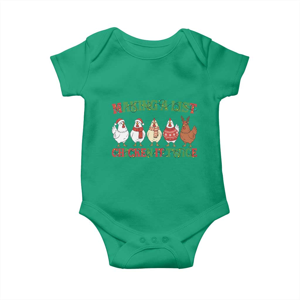 Funny Chicken Christmas Pun Baby Onesie Making a List Chicken It Twice Cute Holiday Farm Animal - Wonder Print Shop