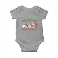 Funny Chicken Christmas Pun Baby Onesie Making a List Chicken It Twice Cute Holiday Farm Animal - Wonder Print Shop