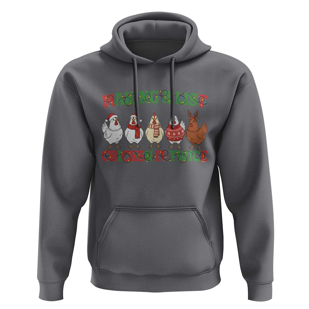 Funny Chicken Christmas Pun Hoodie Making a List Chicken It Twice Cute Holiday Farm Animal - Wonder Print Shop