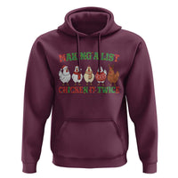 Funny Chicken Christmas Pun Hoodie Making a List Chicken It Twice Cute Holiday Farm Animal - Wonder Print Shop