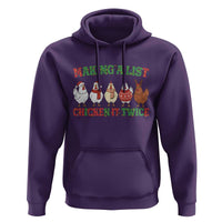 Funny Chicken Christmas Pun Hoodie Making a List Chicken It Twice Cute Holiday Farm Animal - Wonder Print Shop