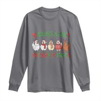 Funny Chicken Christmas Pun Long Sleeve Shirt Making a List Chicken It Twice Cute Holiday Farm Animal - Wonder Print Shop