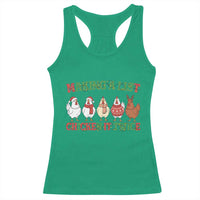 Funny Chicken Christmas Pun Racerback Tank Top Making a List Chicken It Twice Cute Holiday Farm Animal - Wonder Print Shop