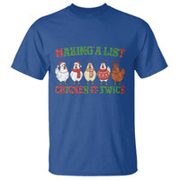 Funny Chicken Christmas Pun T Shirt Making a List Chicken It Twice Cute Holiday Farm Animal - Wonder Print Shop