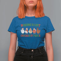 Funny Chicken Christmas Pun T Shirt For Women Making a List Chicken It Twice Cute Holiday Farm Animal - Wonder Print Shop