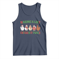Funny Chicken Christmas Pun Tank Top Making a List Chicken It Twice Cute Holiday Farm Animal - Wonder Print Shop