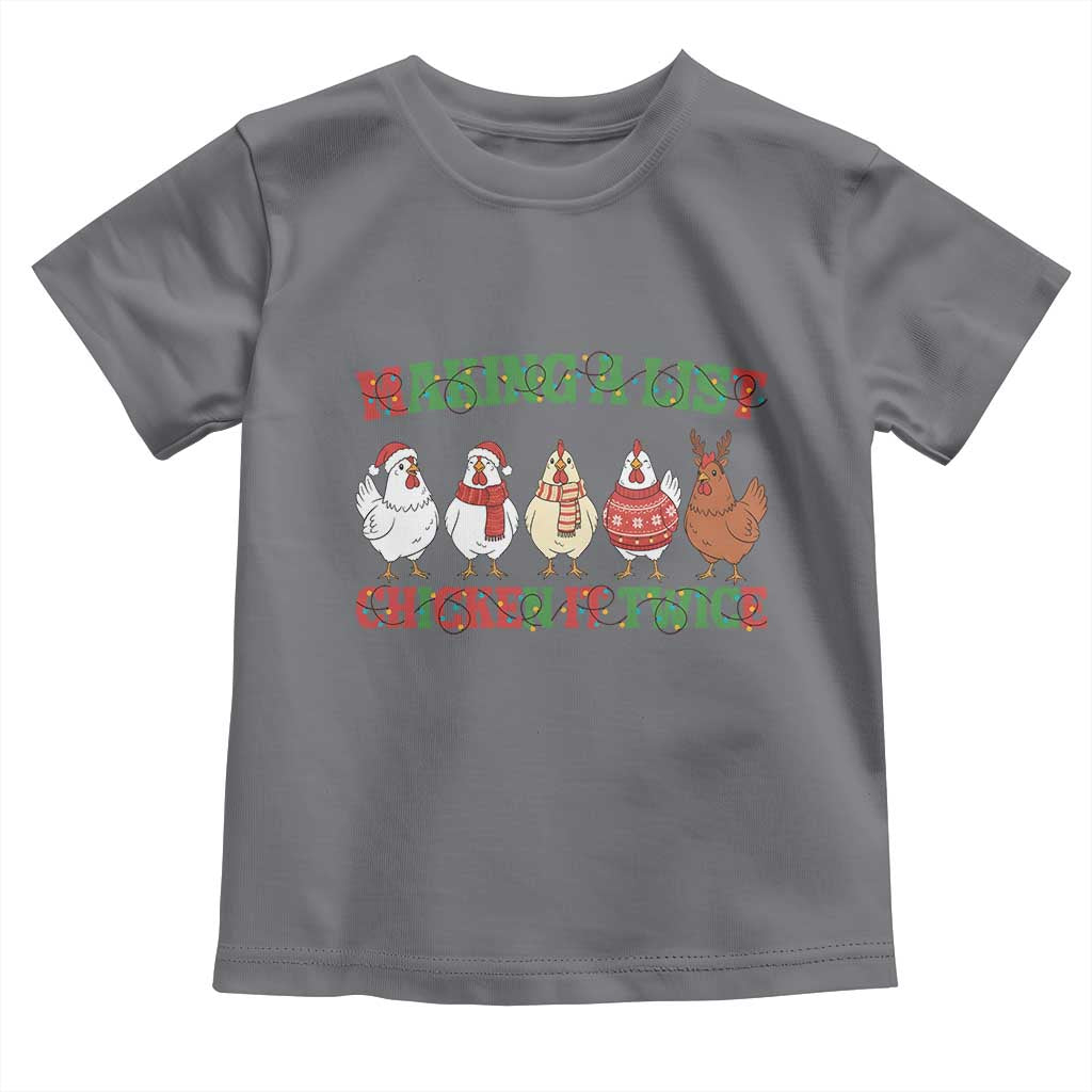 Funny Chicken Christmas Pun Toddler T Shirt Making a List Chicken It Twice Cute Holiday Farm Animal - Wonder Print Shop