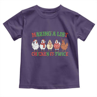 Funny Chicken Christmas Pun Toddler T Shirt Making a List Chicken It Twice Cute Holiday Farm Animal - Wonder Print Shop